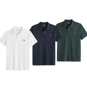 Kit 3 Camisas Polo Logo Colorida - 3 Cores