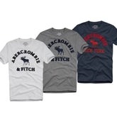 Kit 3 Camisetas A&F Logo Moose New York