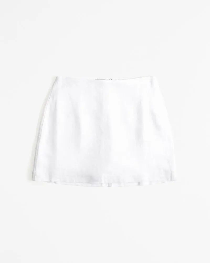 A&F Mini skort A&F Scarlett com mistura de linho