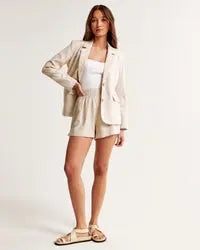 A&F Blazer Mistura de Linho