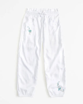 A&F joggers em mistura de linho