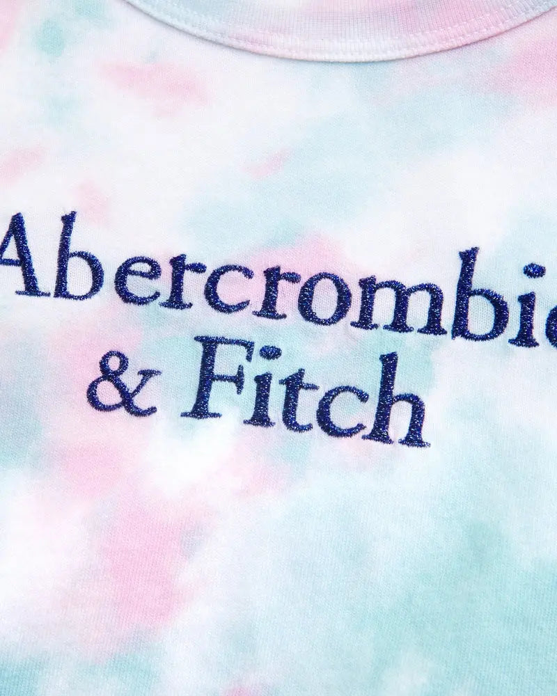 A&F camiseta estampada com logo e franzido lateral