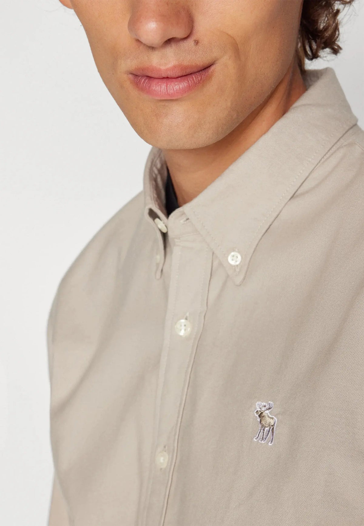 Camisa Oxford Areia A&F