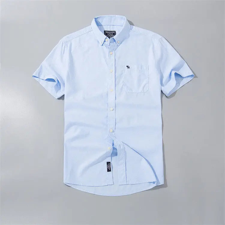 Camisa Manga Curta Oxford A&F American Men's Summer - 3 Cores