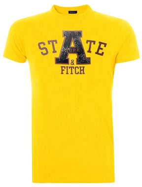 Camiseta A&F Masculina Muscle A State New York Amarela